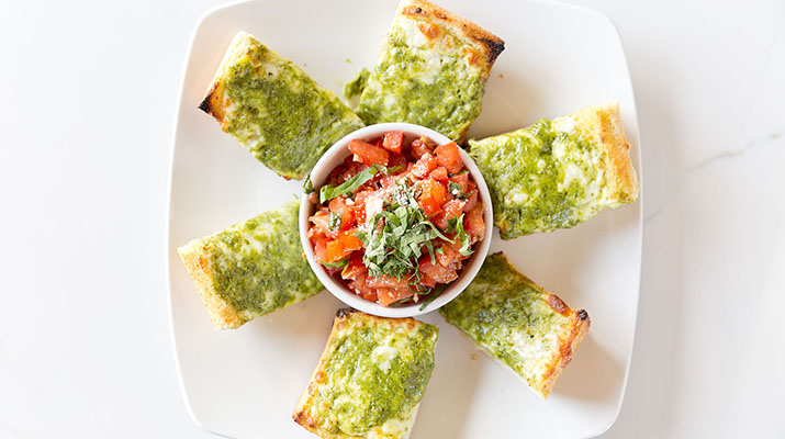 Pesto Cheese Crostini