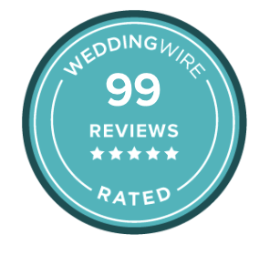 WeddingWire five-star reviews badge